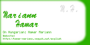 mariann hamar business card